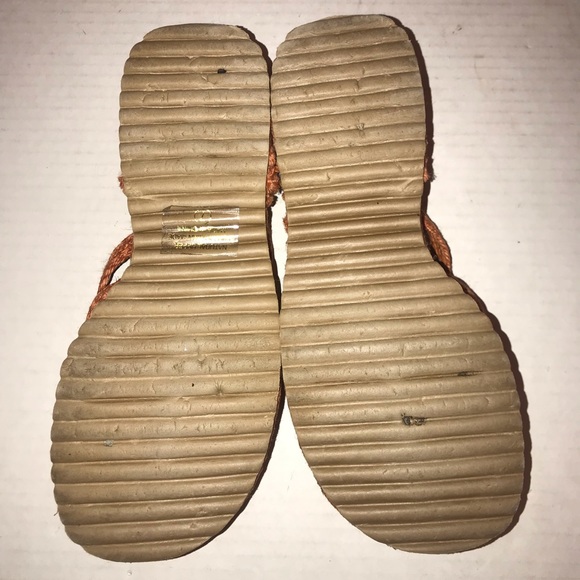 Vtg 90s Y2K Classified Orange Raffia Jute Hemp Platform Sandals - Picture 6 of 10